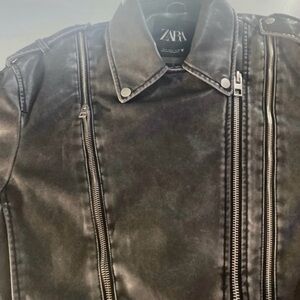 Zara Women's Dark Gray Biker Jacket